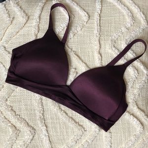 Aerie burgundy wireless bra 34C